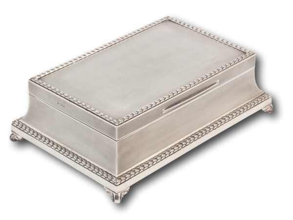 Front overview of the sterling silver cigar box