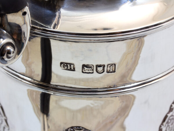Close up of the sterling silver hallmarks