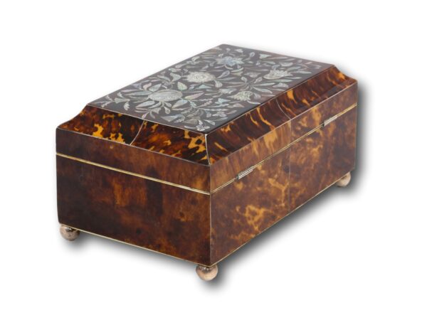 Rear overview of the Regency Tortoiseshell and Mother of Pearl Jewellery Box
