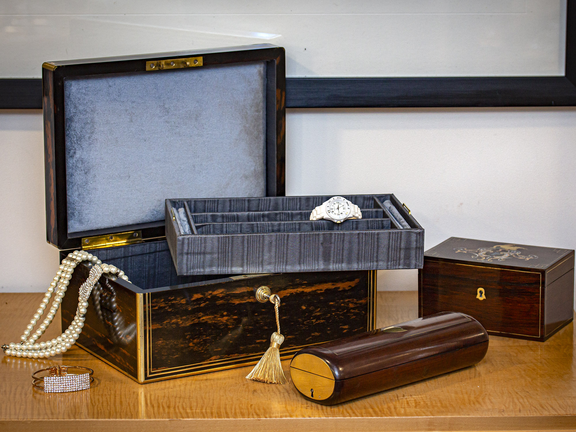 Antique Coromandel Jewellery Box Lund - Image 2