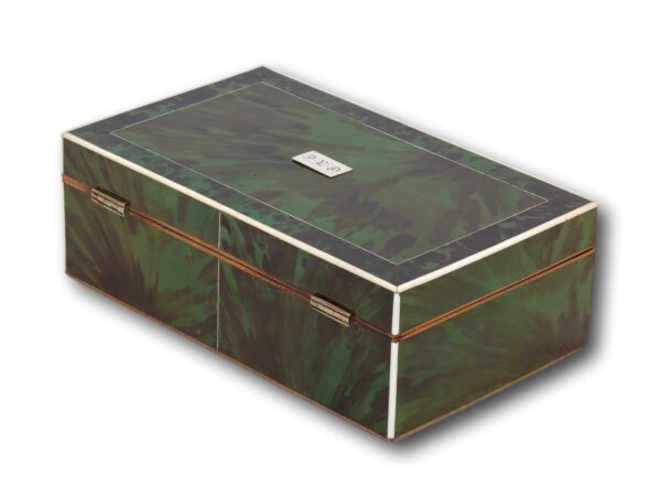 Rear overview of the Green Tortoiseshell Work Box