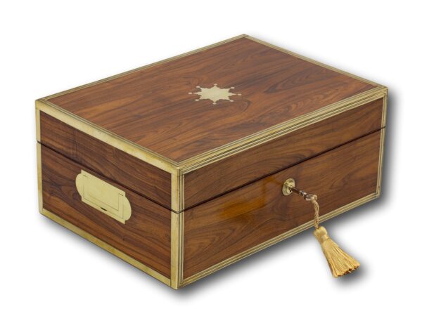 Front overview of the Antique Kingwood Jewellery Box by Lund