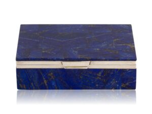 Front of the Art Deco Lapis Lazuli Box Betjemann & Sons