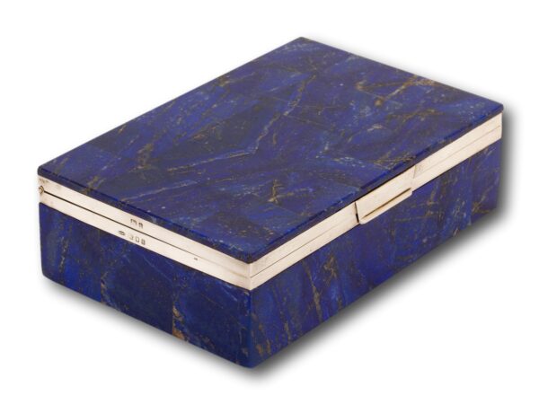 Front overview of the Art Deco Lapis Lazuli Box Betjemann & Sons