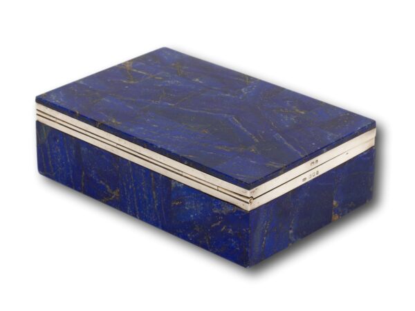 Rear overview of the Art Deco Lapis Lazuli Box Betjemann & Sons