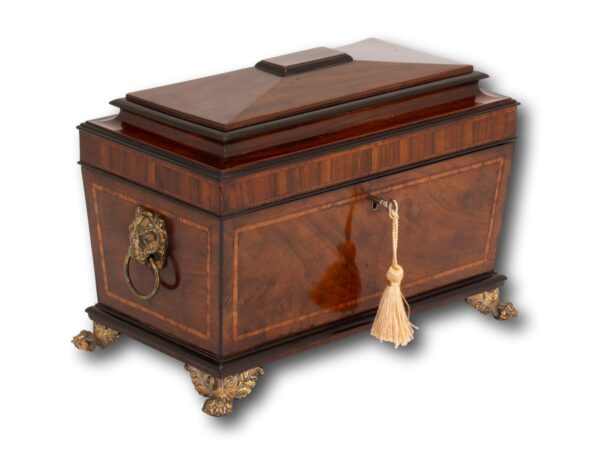 Front overview of the Regency Tea Chest with Hidden Spoon Compartment