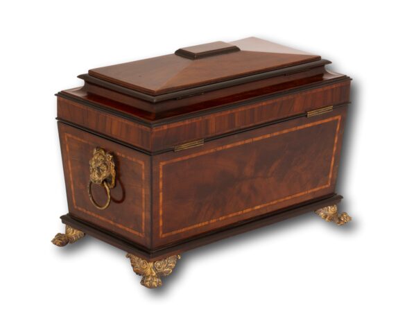 Rear overview of the Regency Tea Chest with Hidden Spoon Compartment