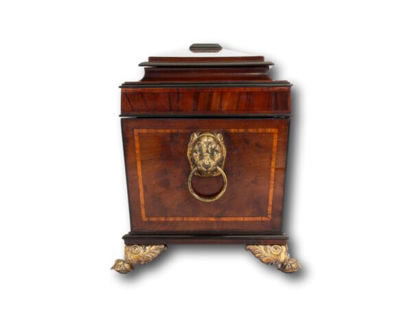 Side of the Regency Tea Chest with Hidden Spoon Compartment