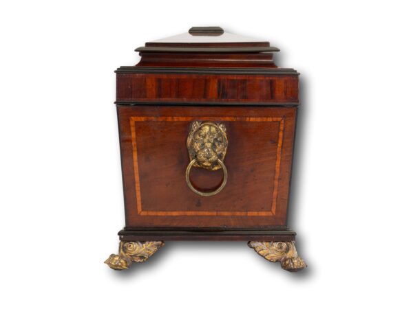 Side of the Regency Tea Chest with Hidden Spoon Compartment