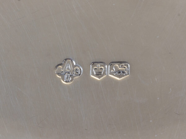 Close up of the sterling silver asprey hall marks