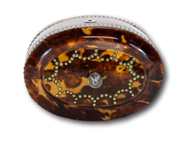 Top of the Regency Oval Tortoiseshell Tea Caddy