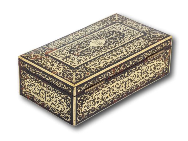 Rear overview of the English Boulle Cigar Box