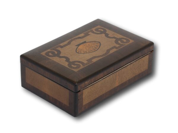 Rear overview of the Continental Palm Coconut Wood Box