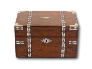 Front of the Rosewood and Mother of Pearl Jewellery Box
