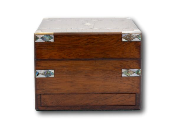 Side of the Rosewood and Mother of Pearl Jewellery Box