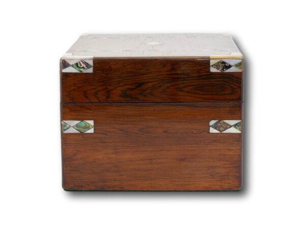 Side of the Rosewood and Mother of Pearl Jewellery Box