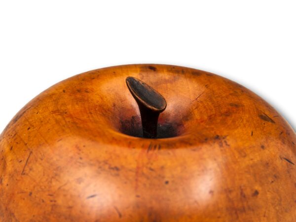 Close up of the stalk on the Antique Apple Fruit Tea Caddy