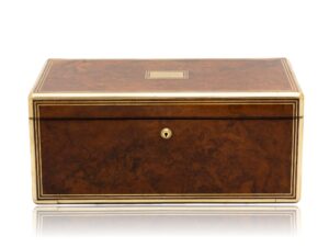 Front of the Antique Burr Walnut Writing Box