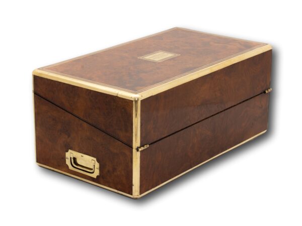 Rear overview of the Antique Burr Walnut Writing Box