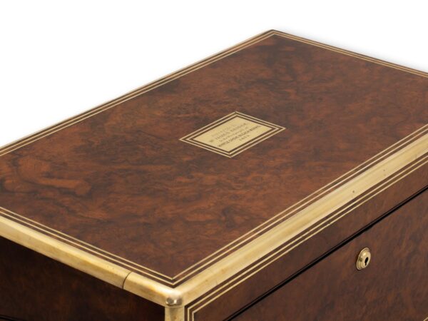 Top overview of the Antique Burr Walnut Writing Box