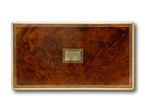 Top of the Antique Burr Walnut Writing Box