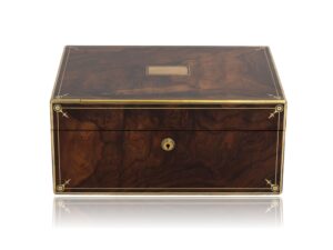 Front overview of the Antique Rosewood Jewellery Box by Edwards
