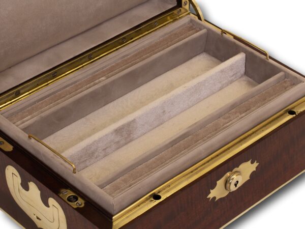 View of the interior of the Antique Mahogany Jewellery Watch Box