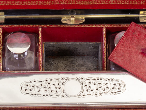 View of the contents of the hidden compartment for pot purri etc