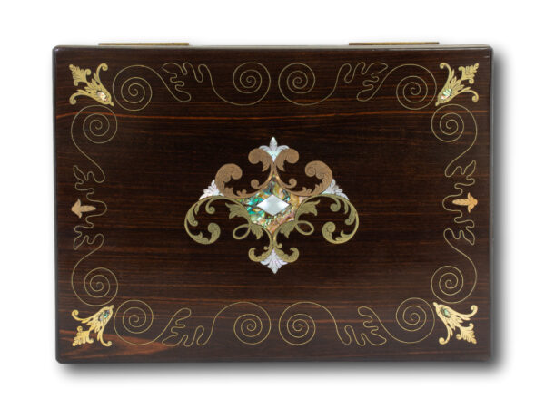 Lid of the Coromandel and Mother of Pearl Jewellery Box