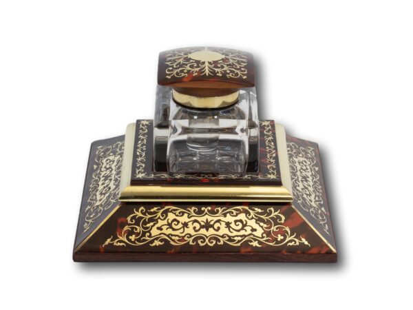 Side of the English Boulle Inkwell by JC Vickery