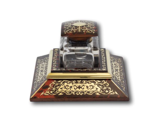 Side of the English Boulle Inkwell by JC Vickery