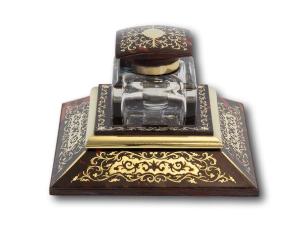 Side of the English Boulle Inkwell by JC Vickery