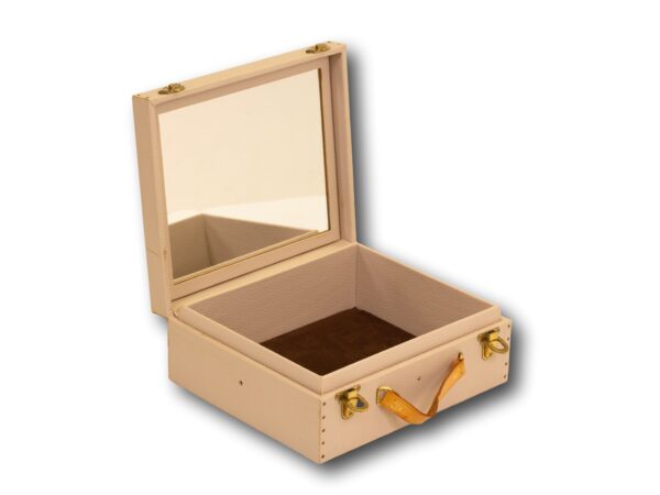 Front overview of the Louis Vuitton removable miniature vanity case with the lid up