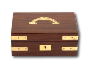 Front view of the Antique Mahogany Jewellery Box