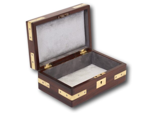 Front overview of the Antique Mahogany Jewellery Box with the lid up