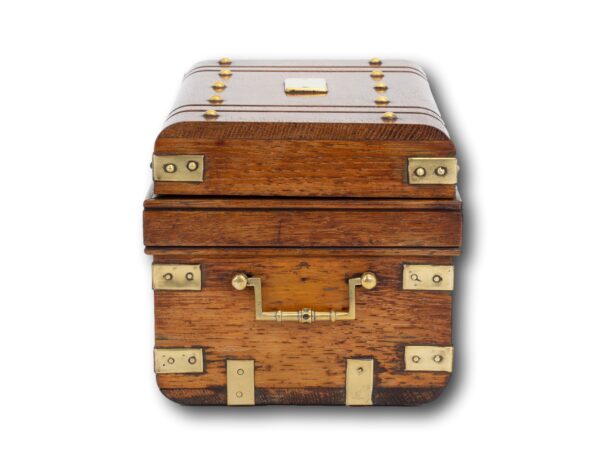 Side of the Novelty Oak Cigar Trunk Humidor