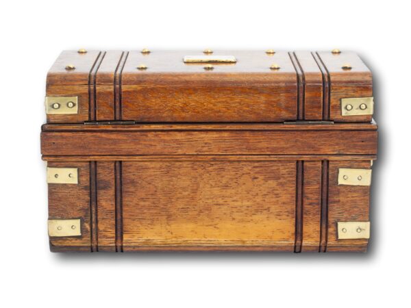 Rear of the Novelty Oak Cigar Trunk Humidor