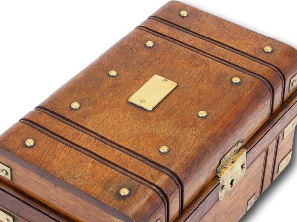 Top of the Novelty Oak Cigar Trunk Humidor