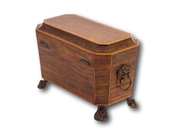 Rear overview of the Antique Rosewood Tea Chest