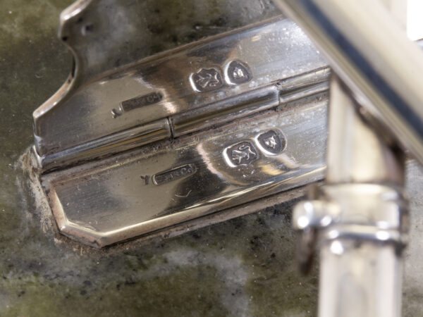 Close up of the Sampson Mordan sterling silver hallmarks