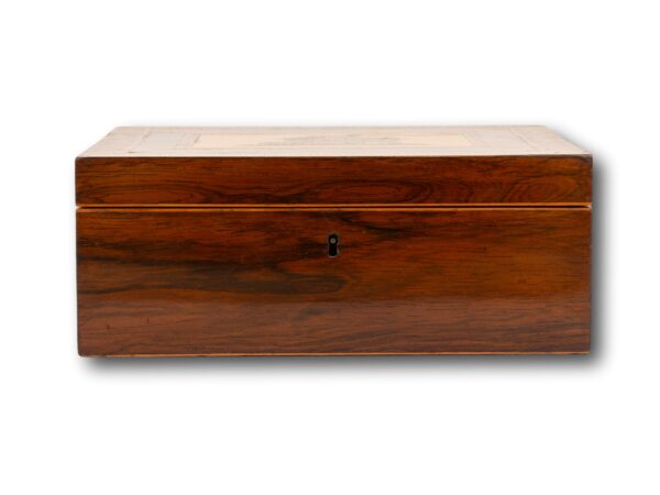 Front of the Rosewood Tunbridge Ware Work Box