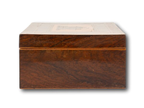 Side of the Rosewood Tunbridge Ware Work Box