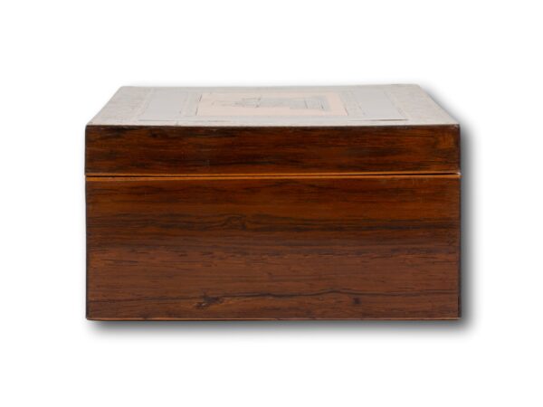 Side of the Rosewood Tunbridge Ware Work Box