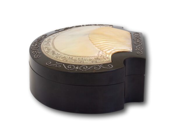 Side overview of the Coromandel and Mother of Pearl Jewellery Box Briggs