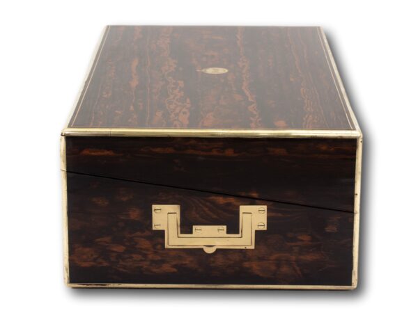 Side of the Antique Coromandel Writing Box Fisher