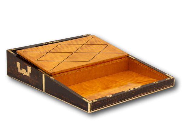 View of the bottom half of the Antique Coromandel Writing Box Fisher