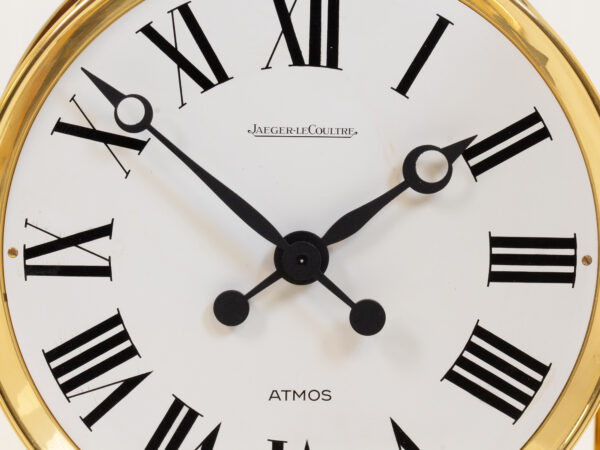 Close up of the dial on the Jaeger-LeCoultre Baby Atmos Clock