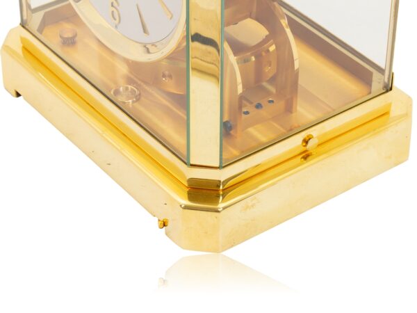 Close up of the side of the Jaeger-LeCoultre Early Atmos Clock