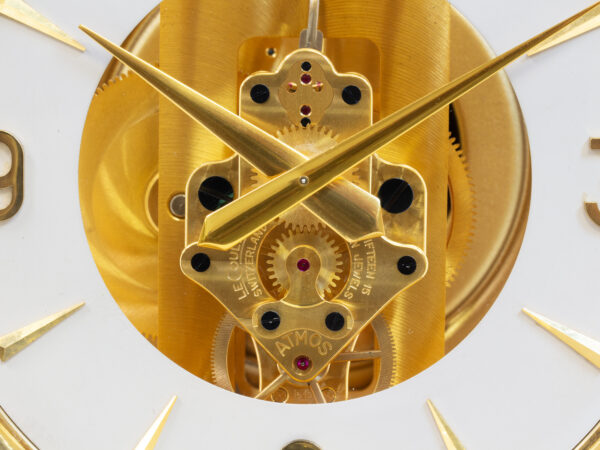 Close up of the movement on the Jaeger-LeCoultre Early Atmos Clock