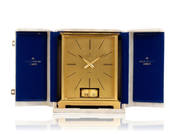 Front overview Jaeger-LeCoultre Embassy Atmos Clock in the box